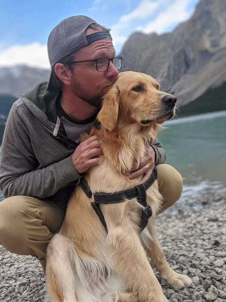 Charlie Martin with dog